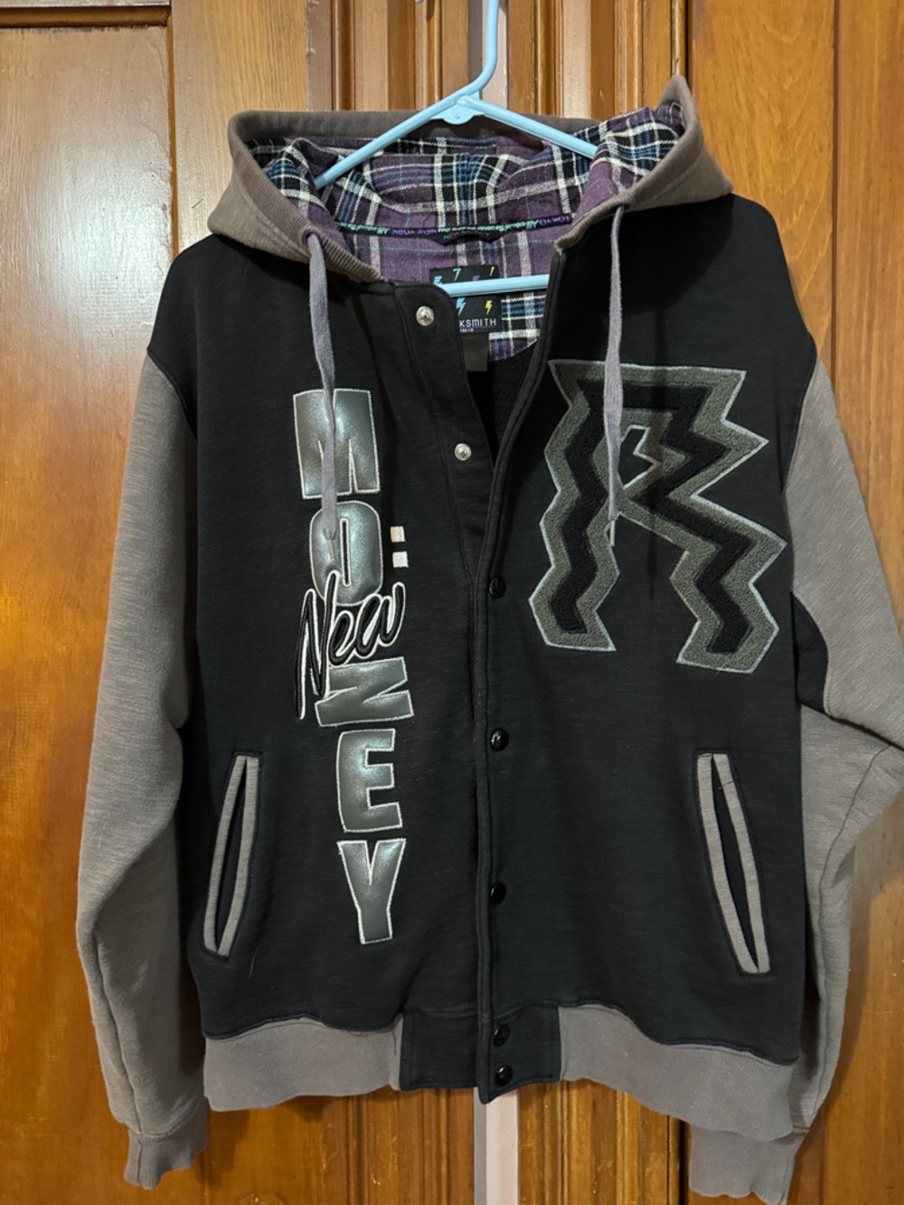 Men's Black & Gray Hooded Jacket